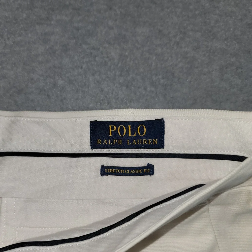 Polo Ralph Lauren Mens White AllOver Pony Embroidered Stretch Classic Fit Shorts